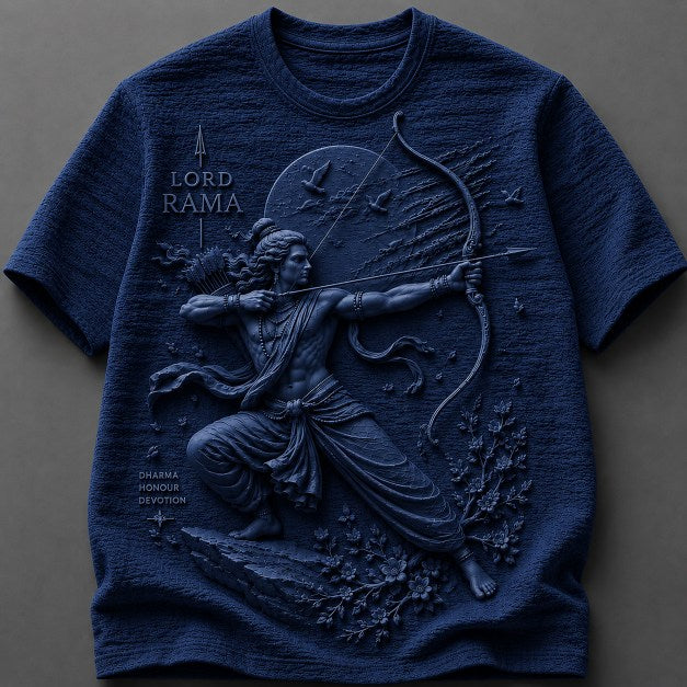 Lord Rama Warrior of Dharma 3D White T-Shirt