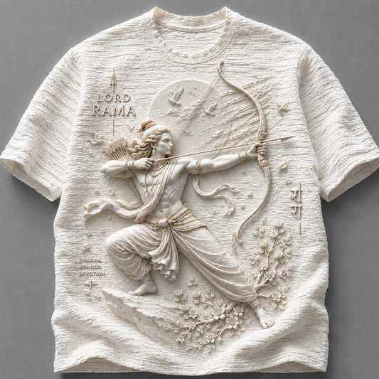 Lord Rama Warrior of Dharma 3D White T-Shirt