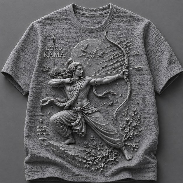 Lord Rama Warrior of Dharma 3D White T-Shirt
