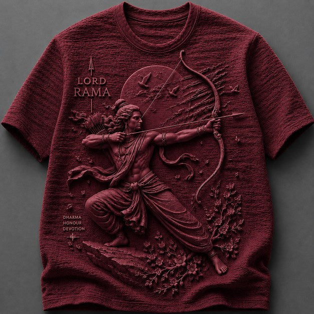 Lord Rama Warrior of Dharma 3D White T-Shirt
